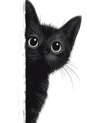 The Black cat watching is Watching