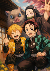 The Trio and Nezuko, Demon Slayer Kimetsu no Yaiba