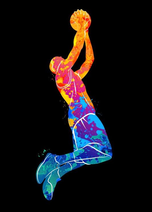 Grabbing Basketball, Pop art style 