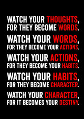 Thoughts, Words, Actions, Habits, Character Quote