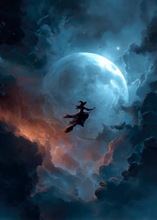 Flying Witch Silhouette