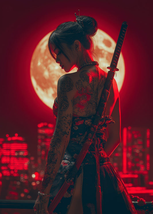 Samurai Girl Blood Moon