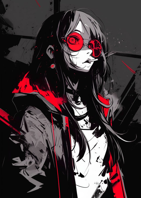 Red and Black Girl Smoking