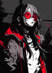 Red and Black Girl Smoking