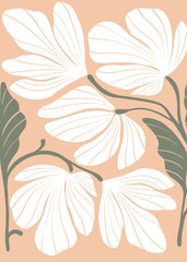 White Petals on Peach