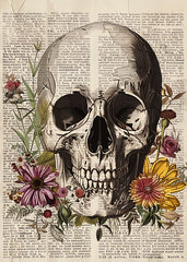 Vintage Skull Floral Art