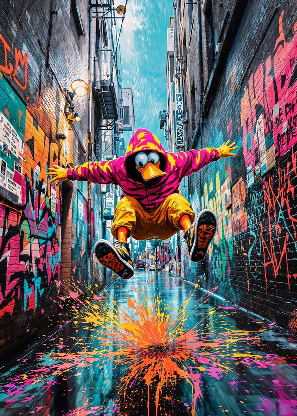 Graffiti Duck: Neon Alley Jump