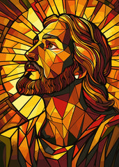 Vibrant Geometric Icon Jesus
