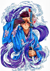 Tanjiro komado blue, Demon Slayer Kimetsu no Yaiba