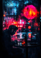 Neon Reflections in Solitude