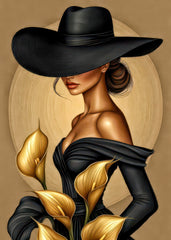 Woman in a black dress