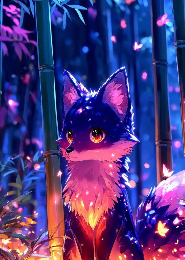 Luminous Fox Spirit in Bamboo
