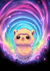 Cute Alpaca Rainbow Space