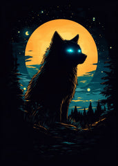Wolf Howling at the Moon
