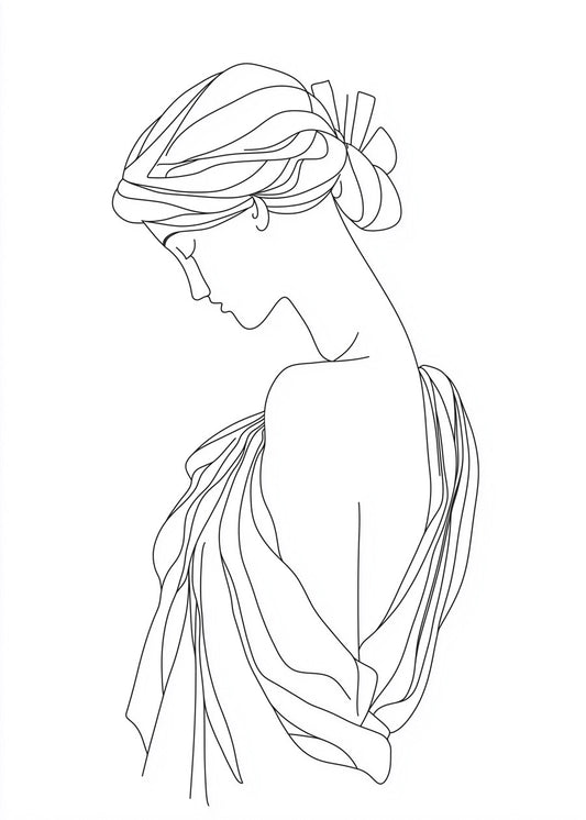 Greek Goddess Line Art