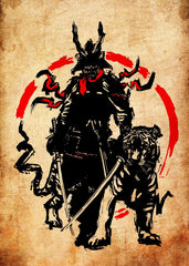 Japanese Samurai and tiger
