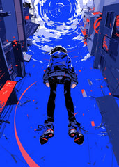 Anime Girl in Urban Landscape