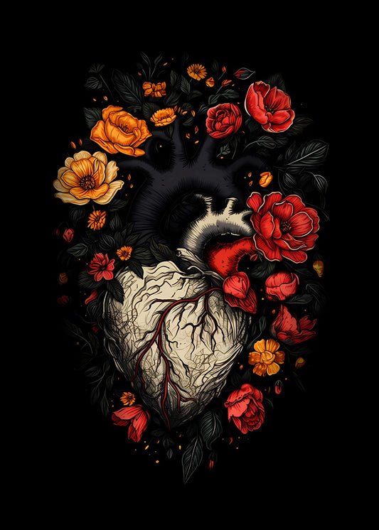 Heart and flowers fantasy