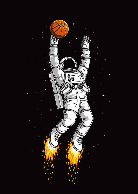Astronaut Playing Basketball