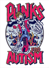 Punks for Autism Skeleton Illu