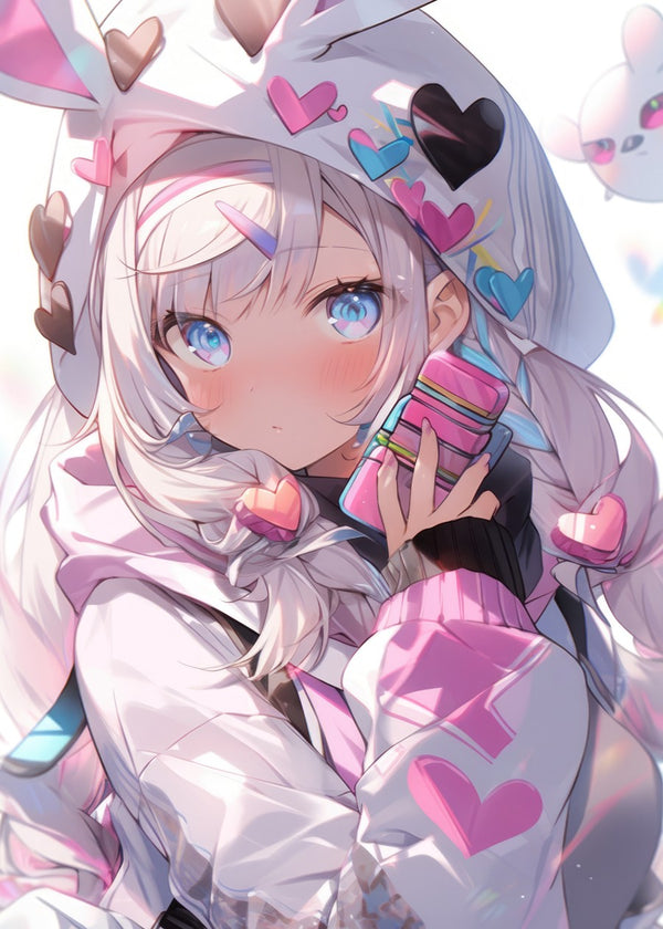Cute Bunny-eared hoodie Girl