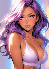 Purple Haired Sexy Beauty