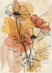 Botanical Line Art Watercolor