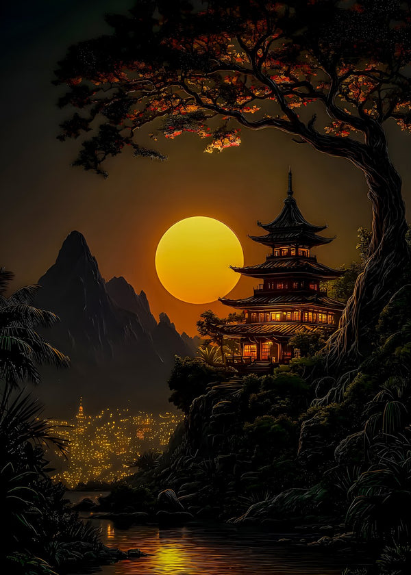 Full Moon Temple Night