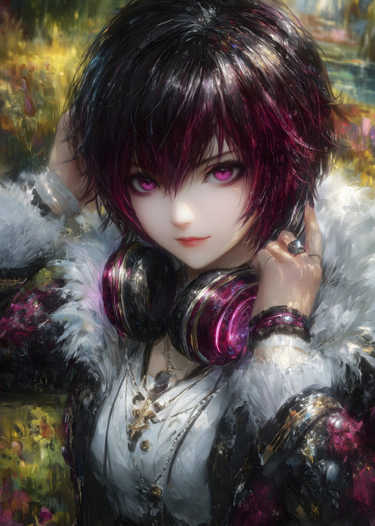 Anime Girl with her headphones