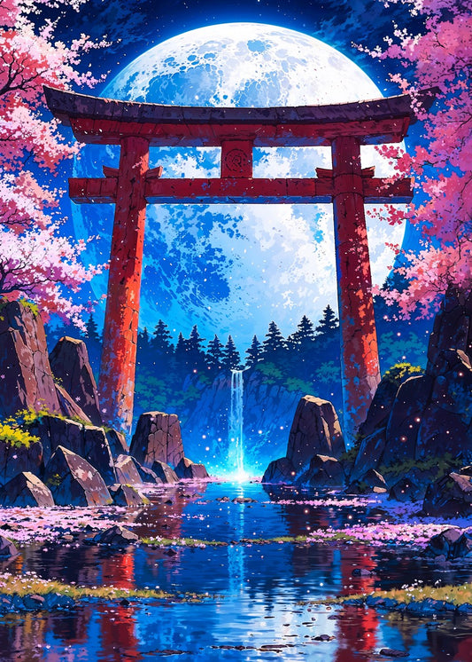 Japanese Torii Waterfall