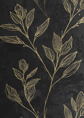 Gold Botanical Line Art