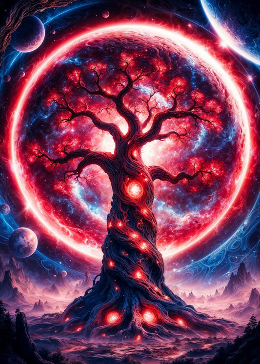 Red Fantasy Space Tree