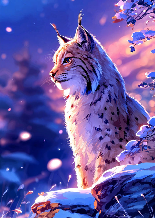 Snow Lynx at Dusk