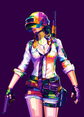 PUBG Character Women Popart