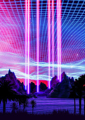 Neon landscape: Rays of light