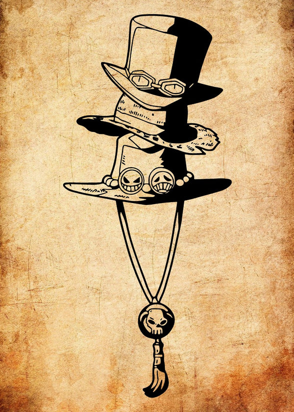 Hats of Luffy, ace, sabo, One Piece