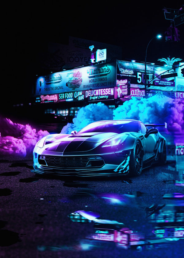 Vaporwave Corvette