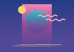 80s Retro Sun Memphis Pattern