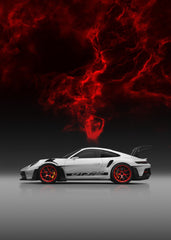 Red Wheel Porsche 911