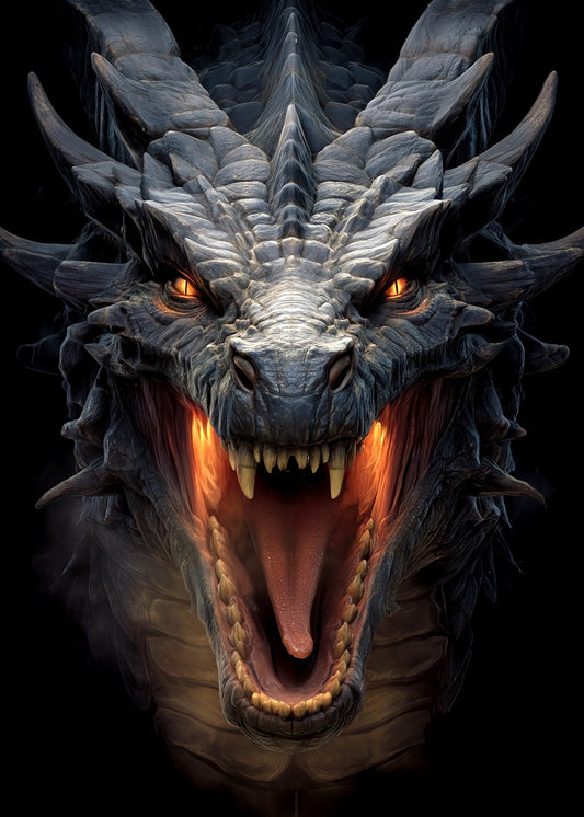 Majestic Dragon Roaring Fierce