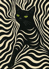 Hypnotic Black Cat Art