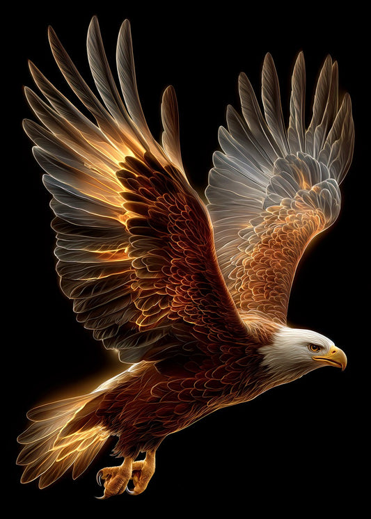 Bald Eagle With Glowing Wings