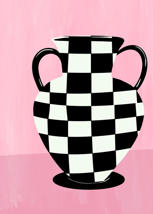 Checkered Vase Art Print