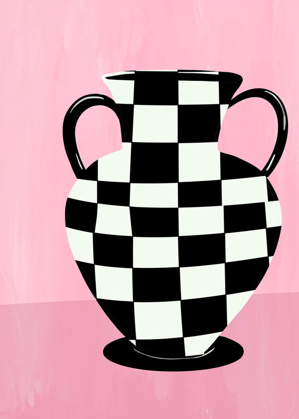 Checkered Vase Art Print