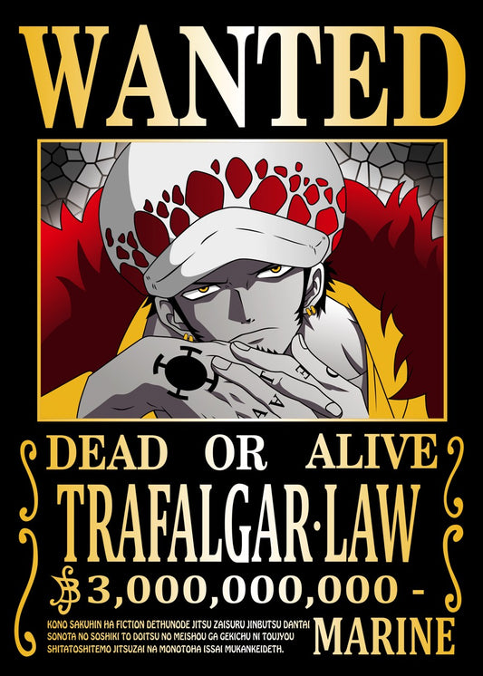 One Piece TRAFALGAR LOW Wanted Poster