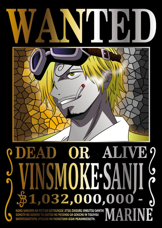 One Piece Sanji Wanted Poster