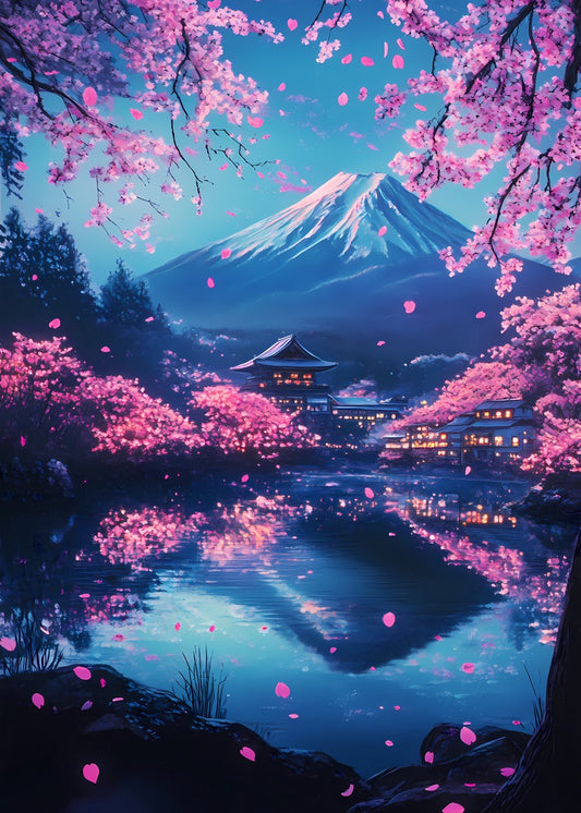 Neon Japanese Cherry Blossom