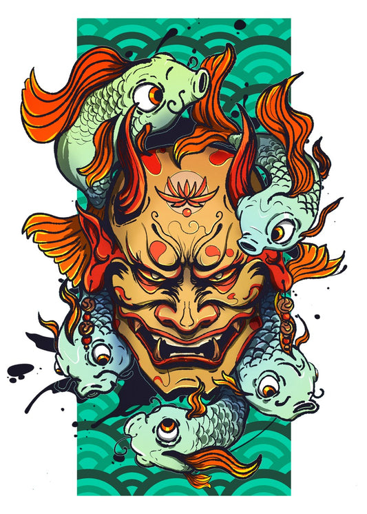 Japanese Hannya Mask Oni Demon