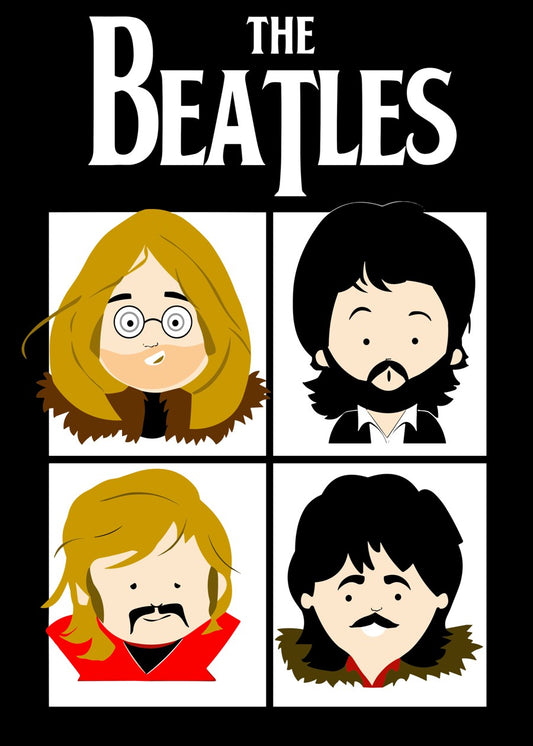 The Beatles Cartoon Illustration