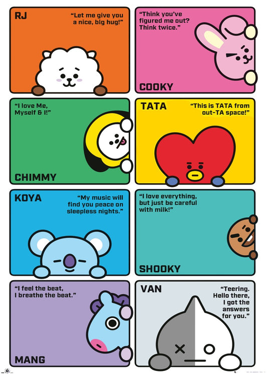 BT21 Character Collage Quotes